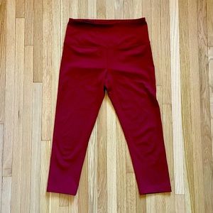 Zella Studio Lite High Waist Crop Leggings in Red Velvet, Size Medium